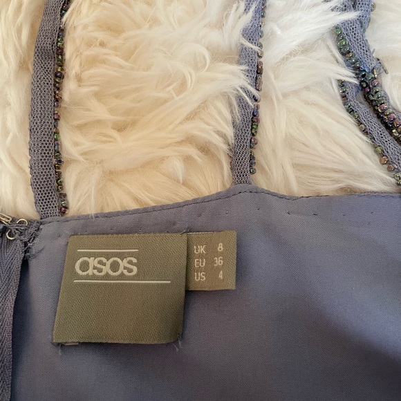 ASOS Lavender/Periwinkle Beaded Prom Style Drees - Picture 7 of 16